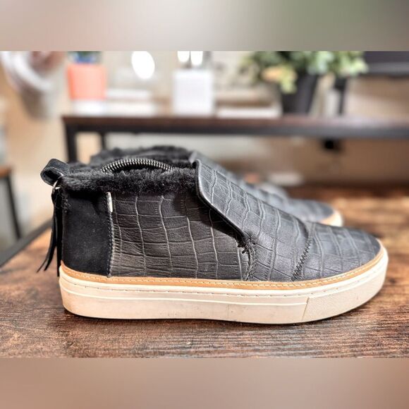 Tom’s Paxton Black Croc Embossed Sneaker size 10 - Picture 1 of 12
